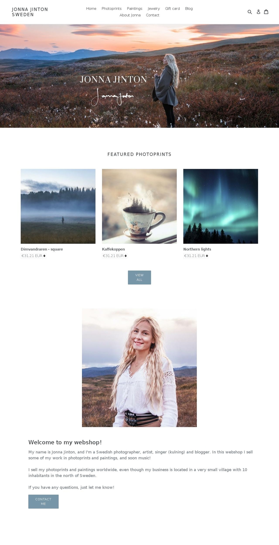 artbyjonna.com shopify website screenshot