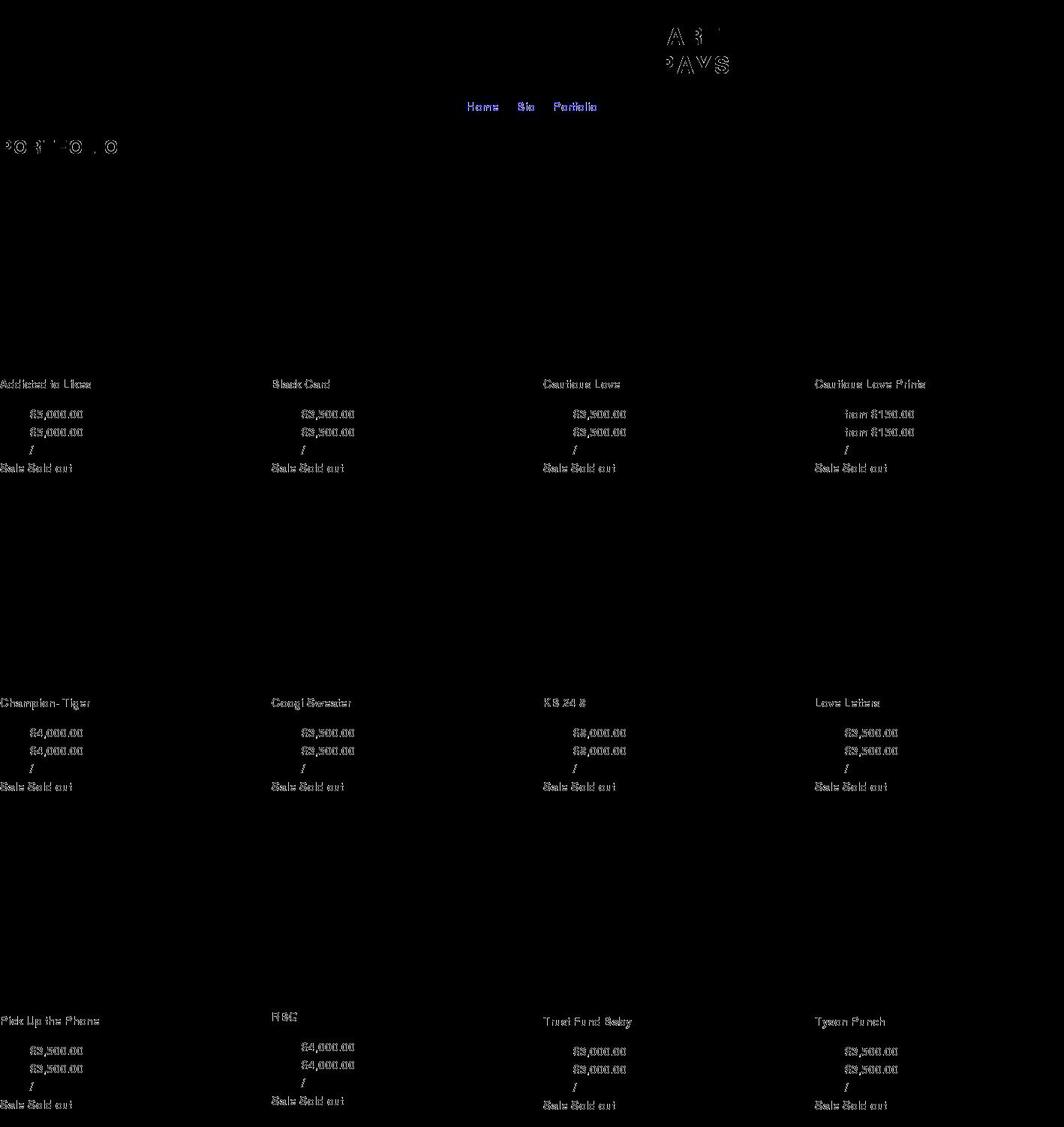 artbylew.com shopify website screenshot