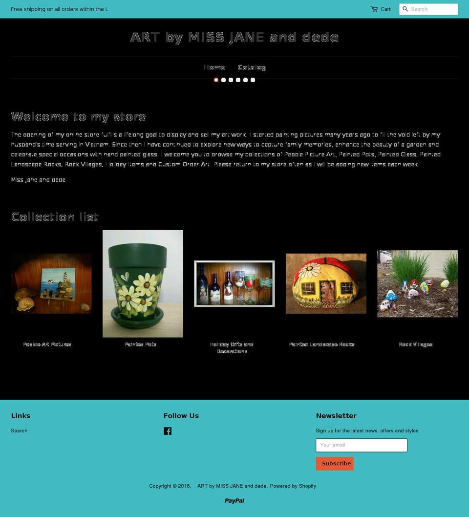 artbymissjane.com — Shopify storefront screenshot