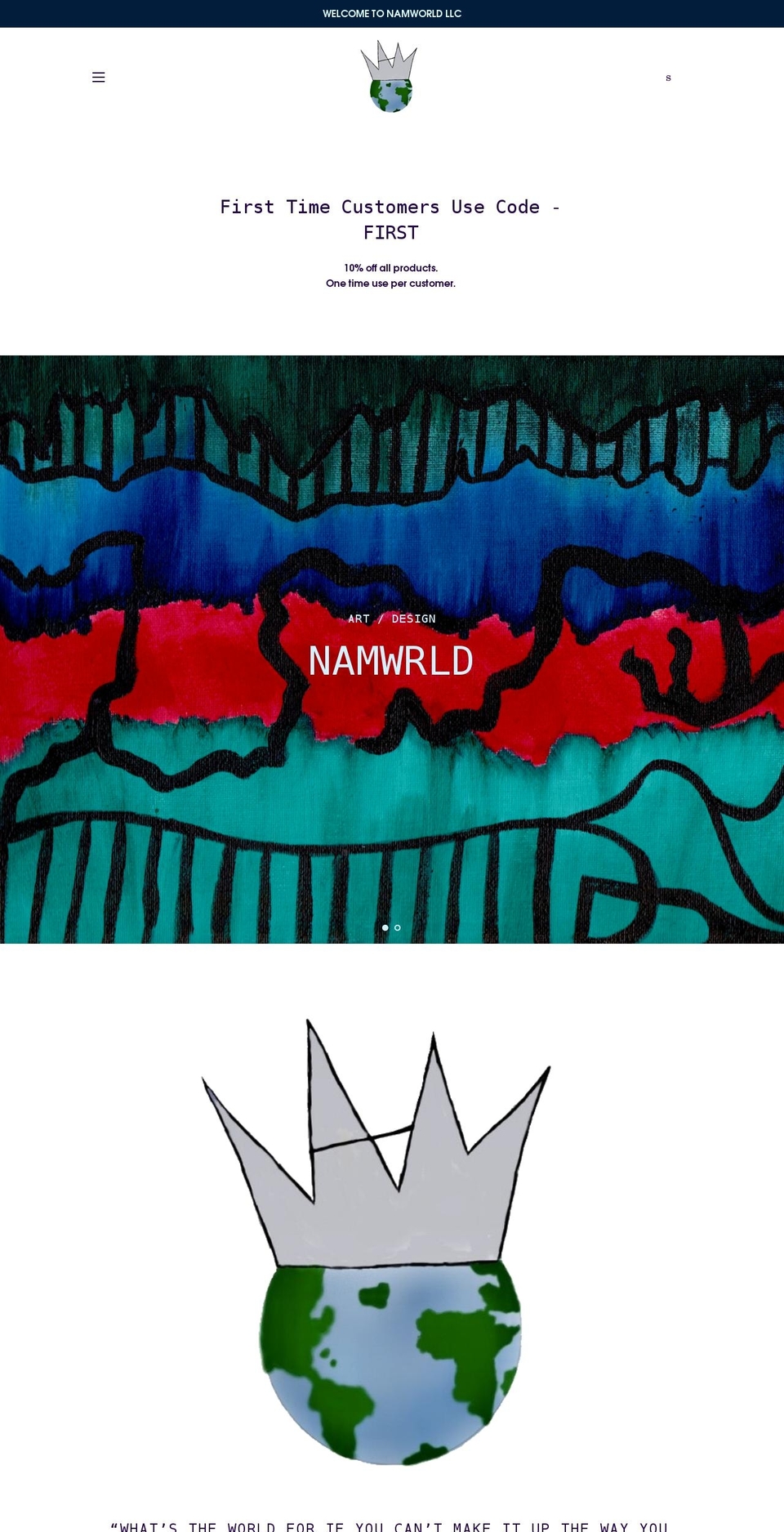 artbynam.com shopify website screenshot