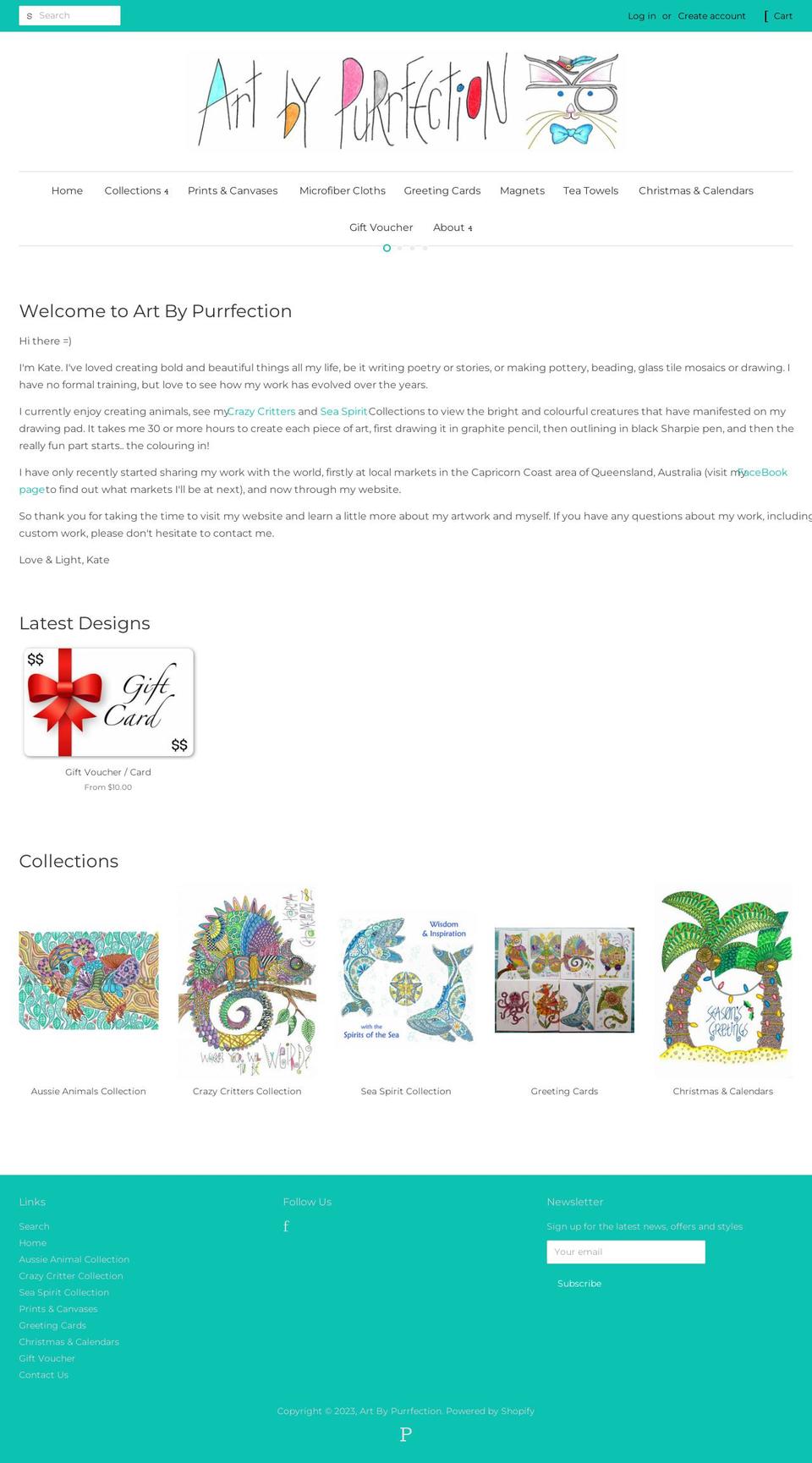 artbypurrfection.com — Shopify storefront screenshot