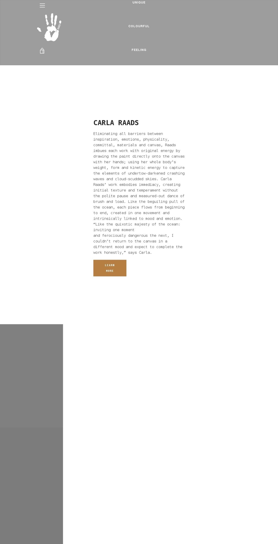 artbyraads.com shopify website screenshot