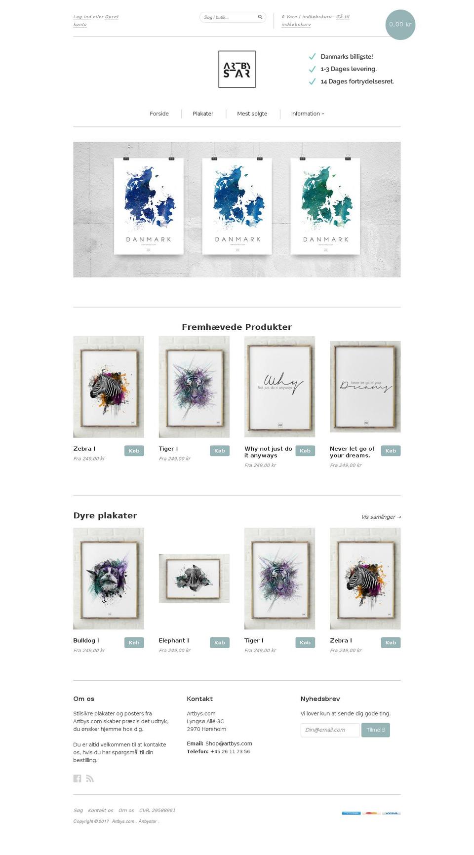 artbys.com shopify website screenshot