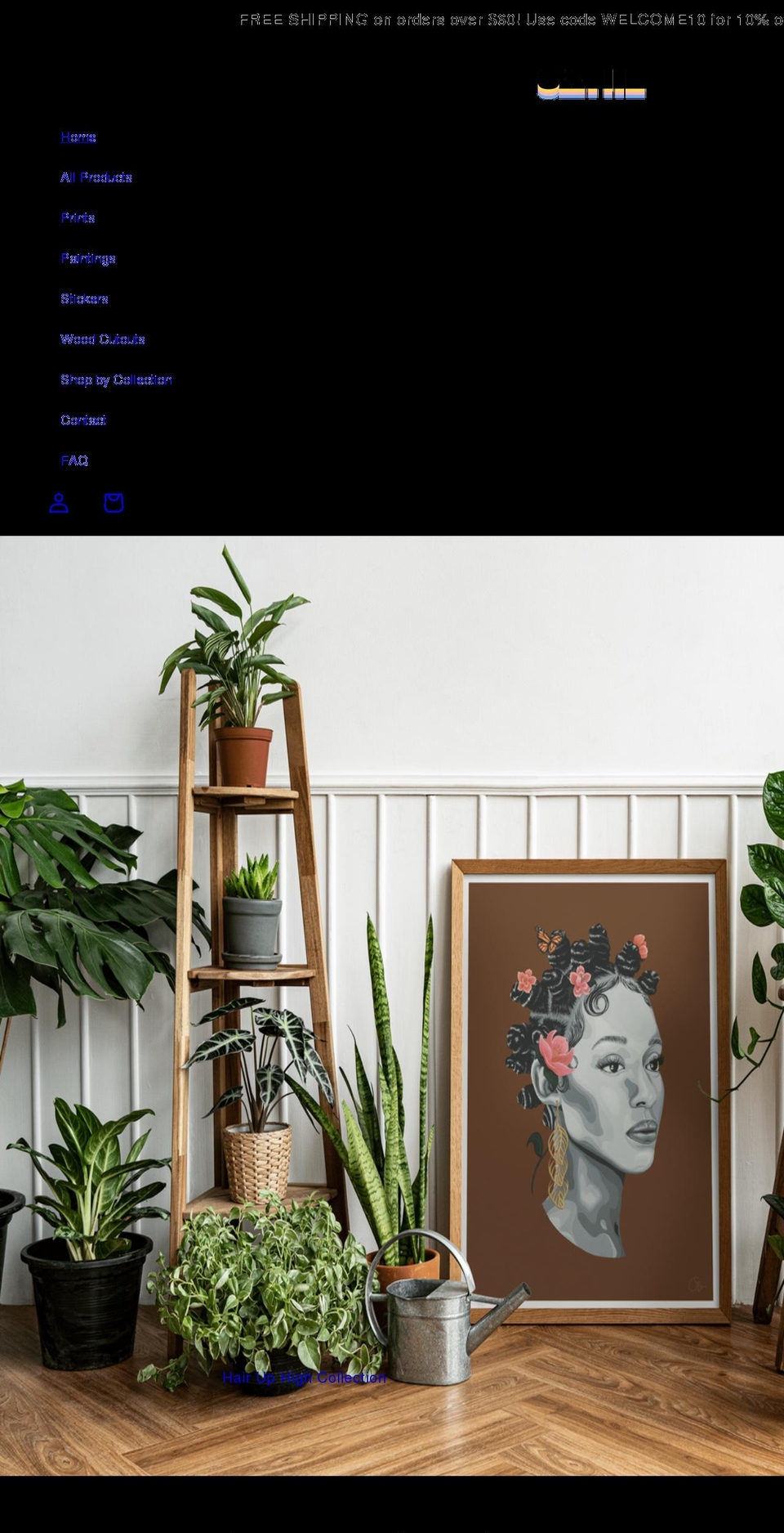 artbysatiie.com shopify website screenshot