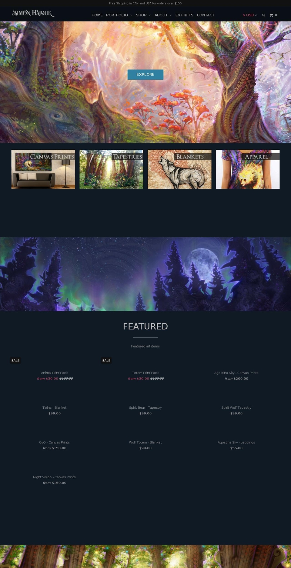 artbysimon.com shopify website screenshot