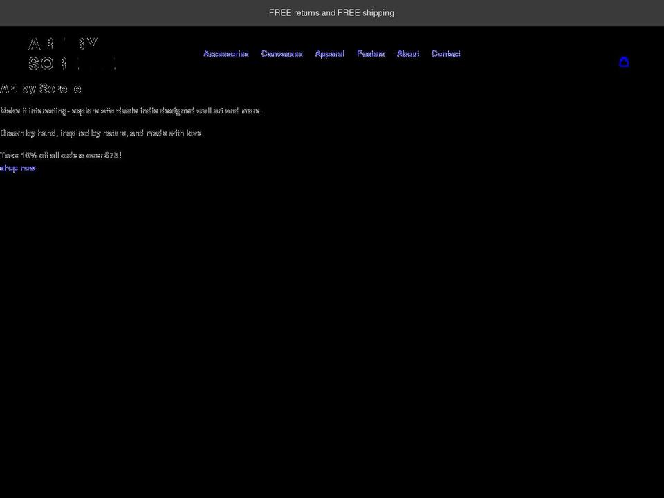artbysorelle.com shopify website screenshot