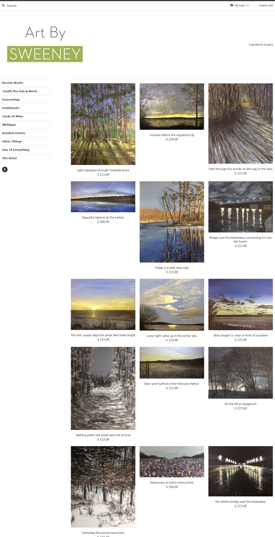 artbysweeney.com shopify website screenshot