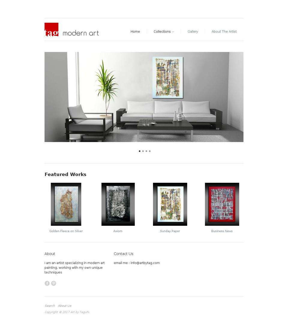 artbytag.com shopify website screenshot