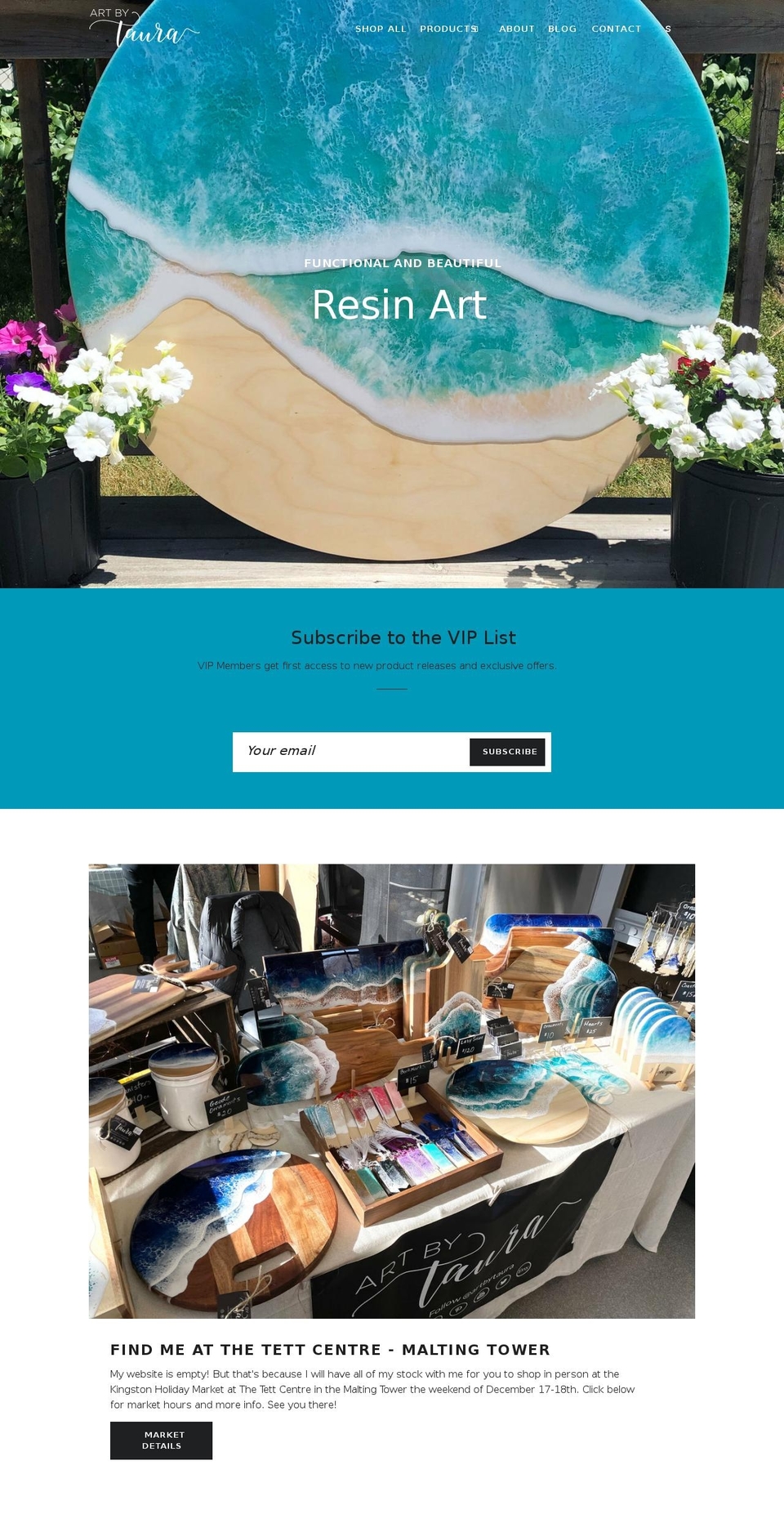 artbytaura.com shopify website screenshot