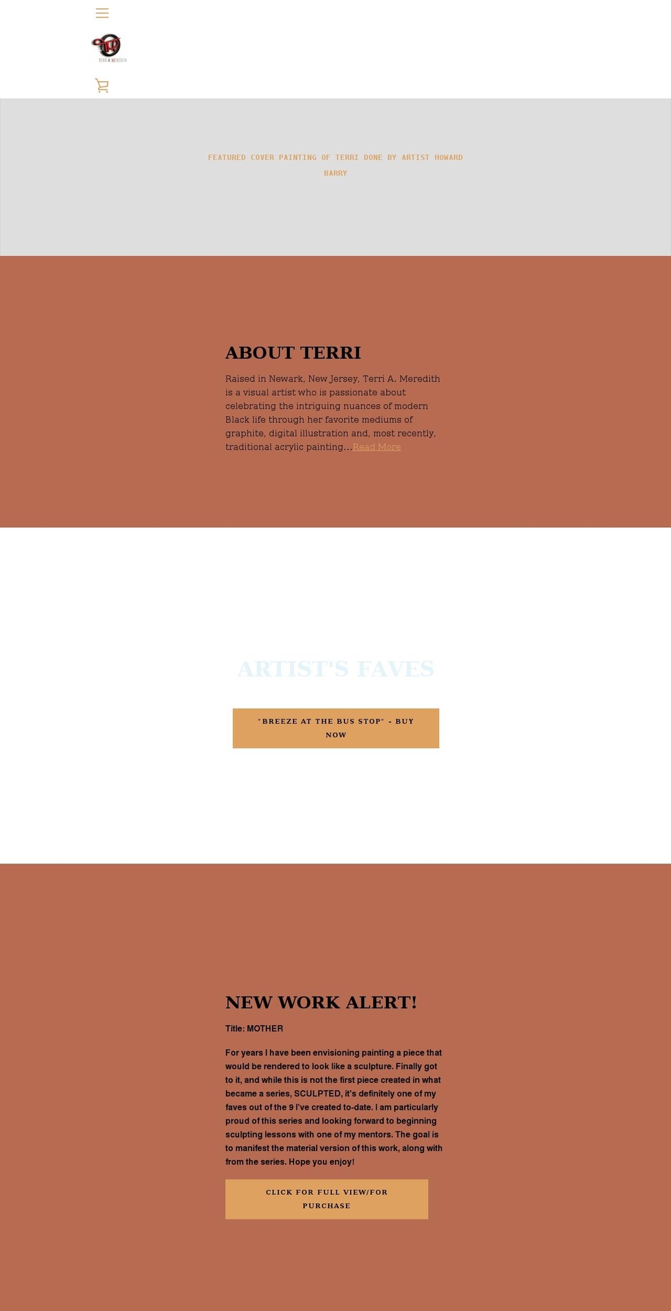 artbyterri.com shopify website screenshot