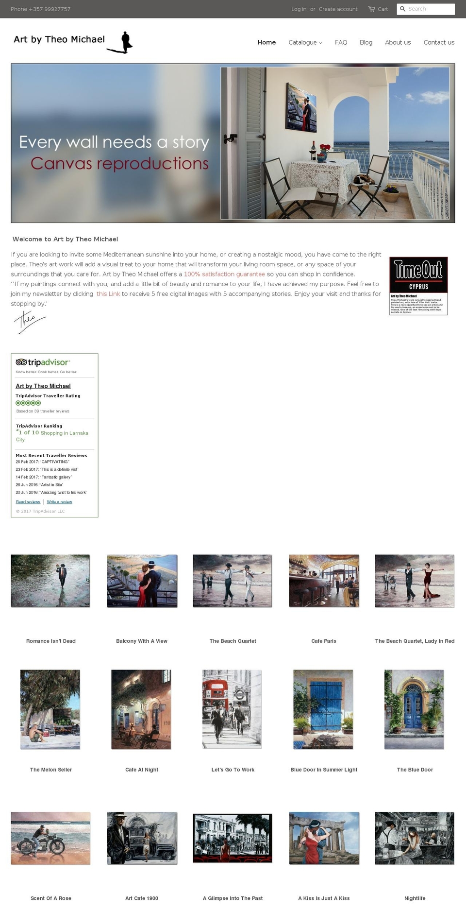 artbytheomichael.com shopify website screenshot