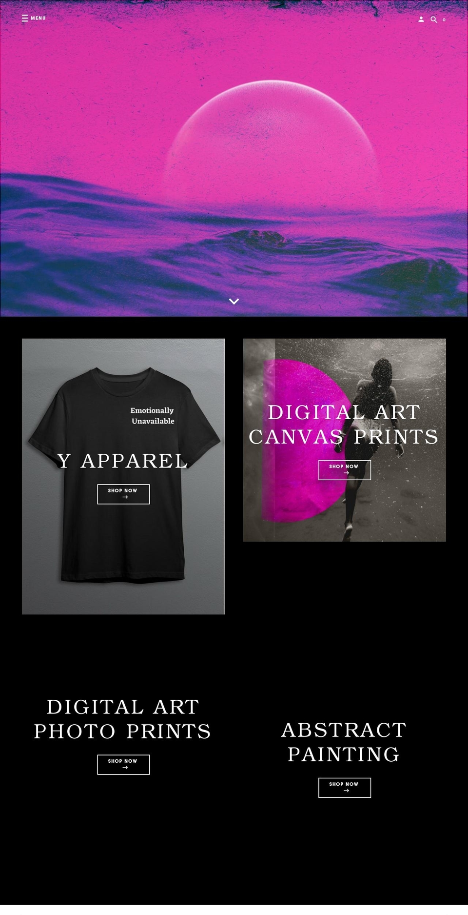 artbyyas.com shopify website screenshot