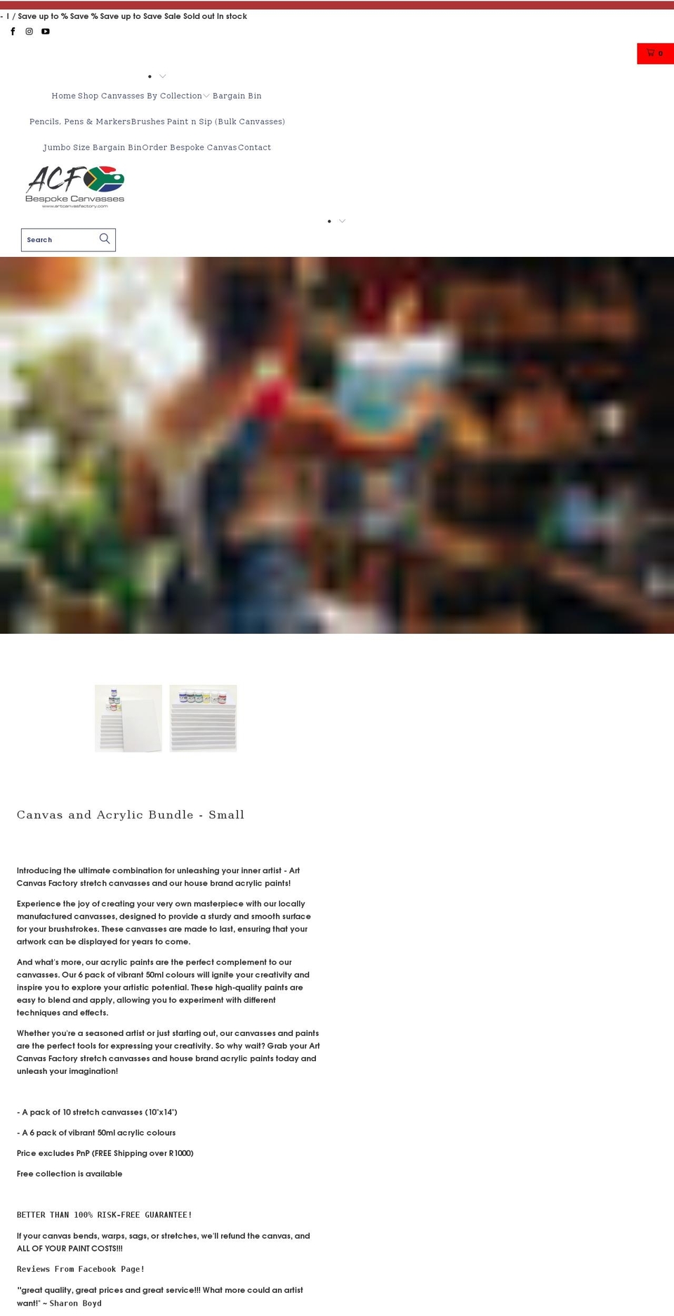 artcanvasfactory.com shopify website screenshot