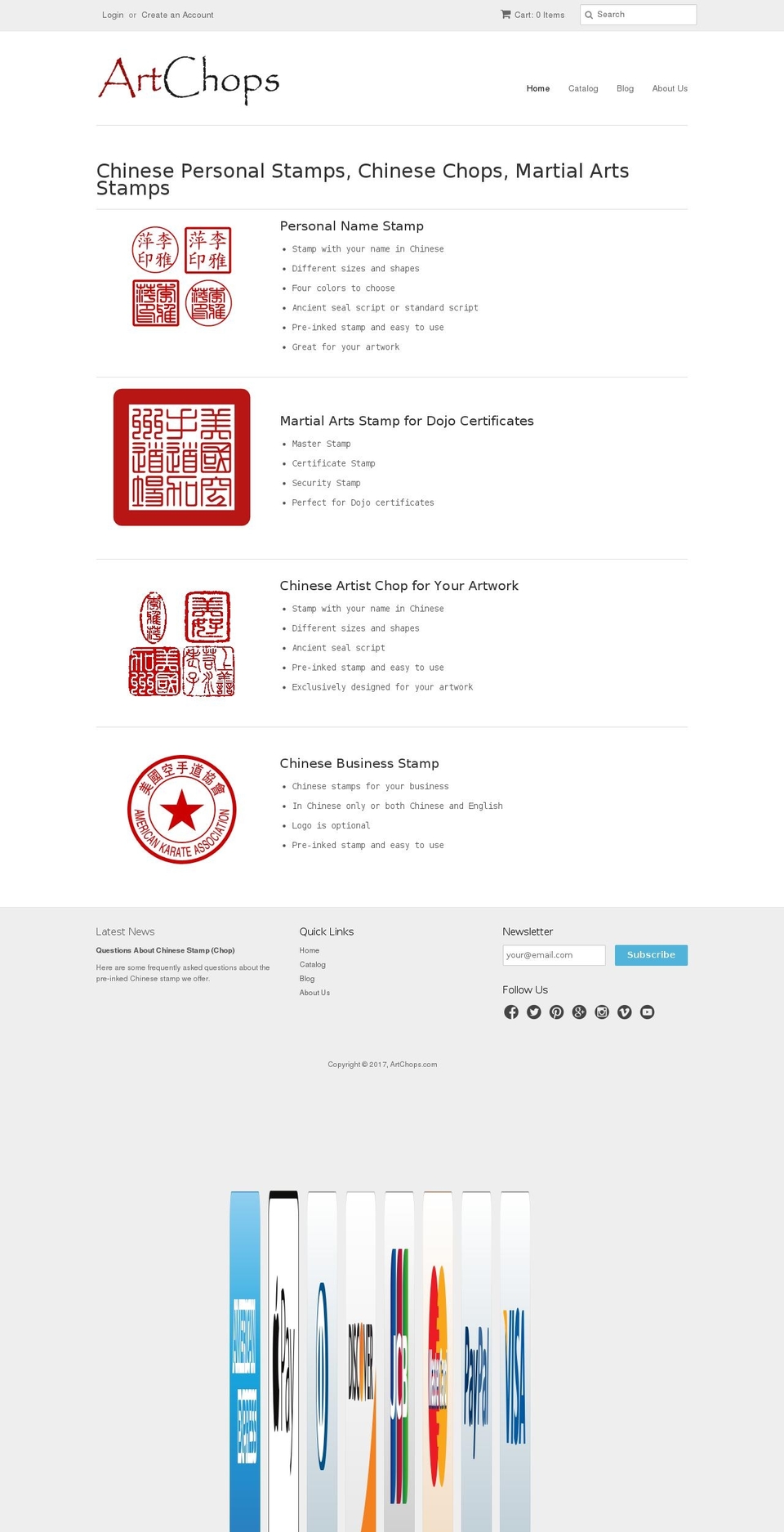 artchops.com shopify website screenshot