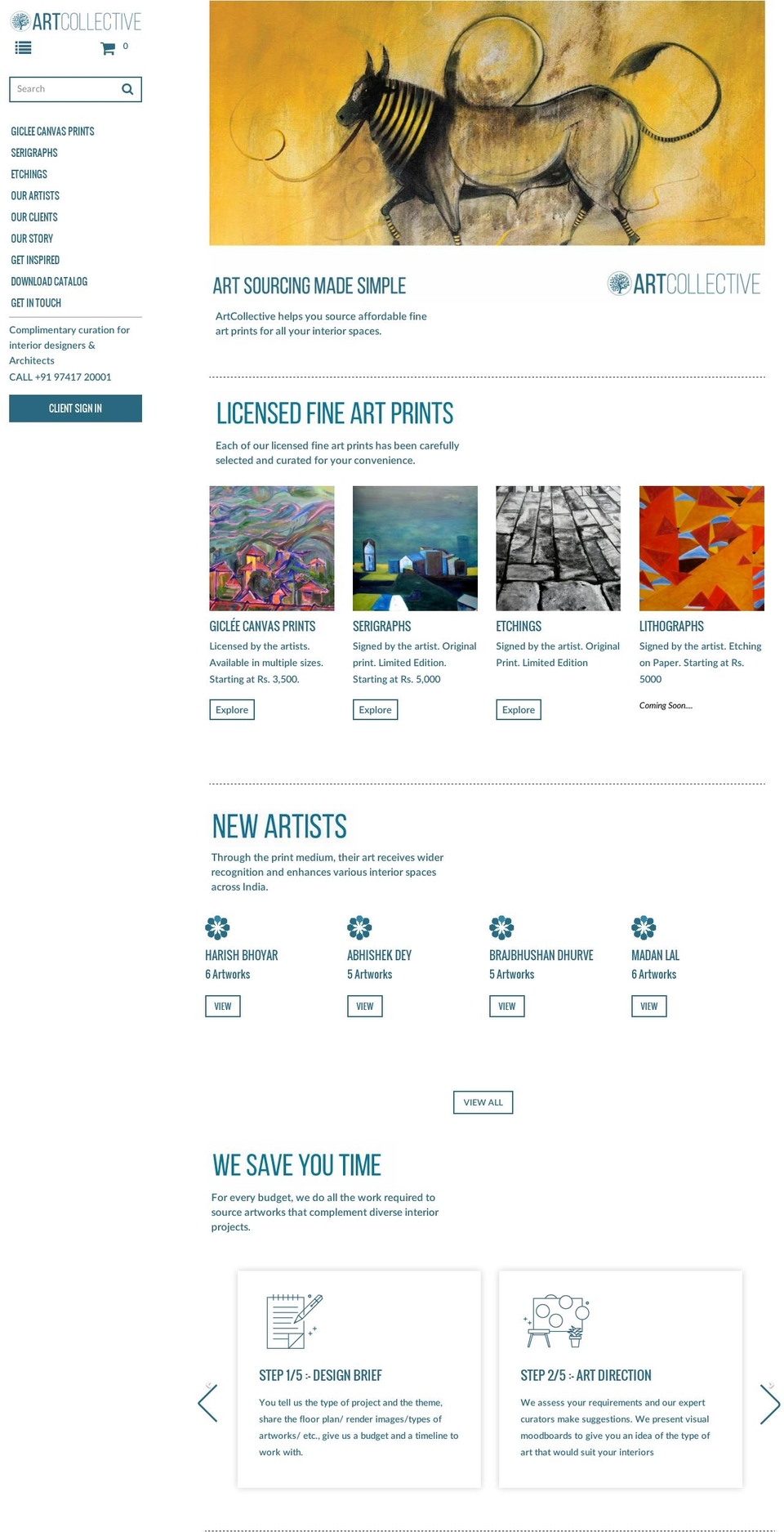 New Theme Working - DK Shopify theme site example artcollective.com