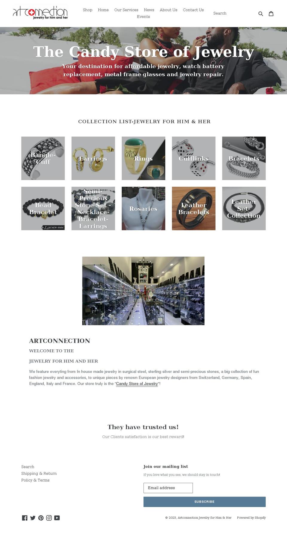 artconnectionjewelry.com shopify website screenshot