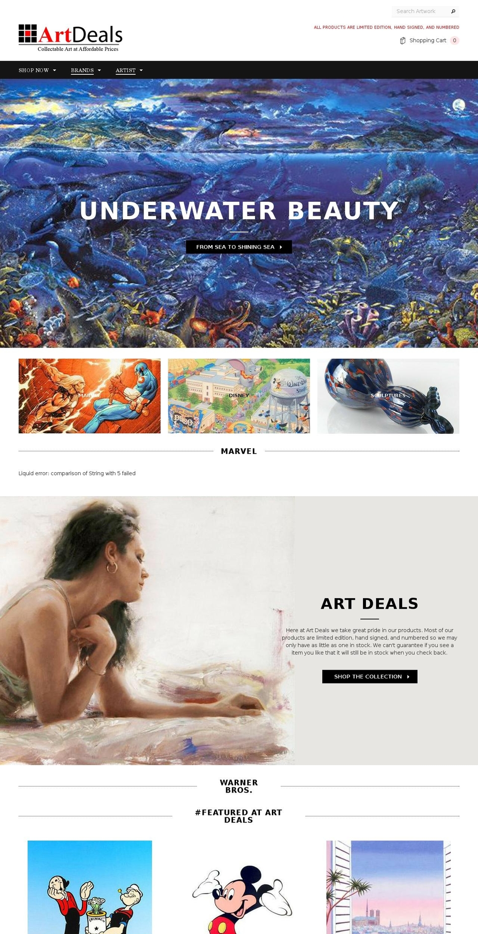 artdeals.biz shopify website screenshot