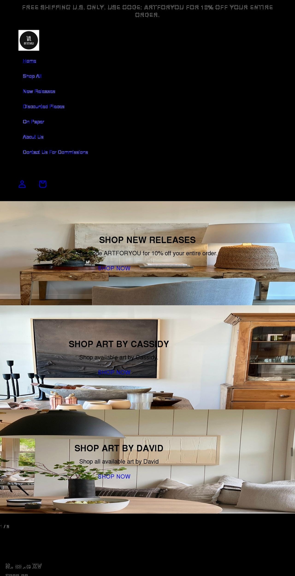 artdeavalo.com shopify website screenshot