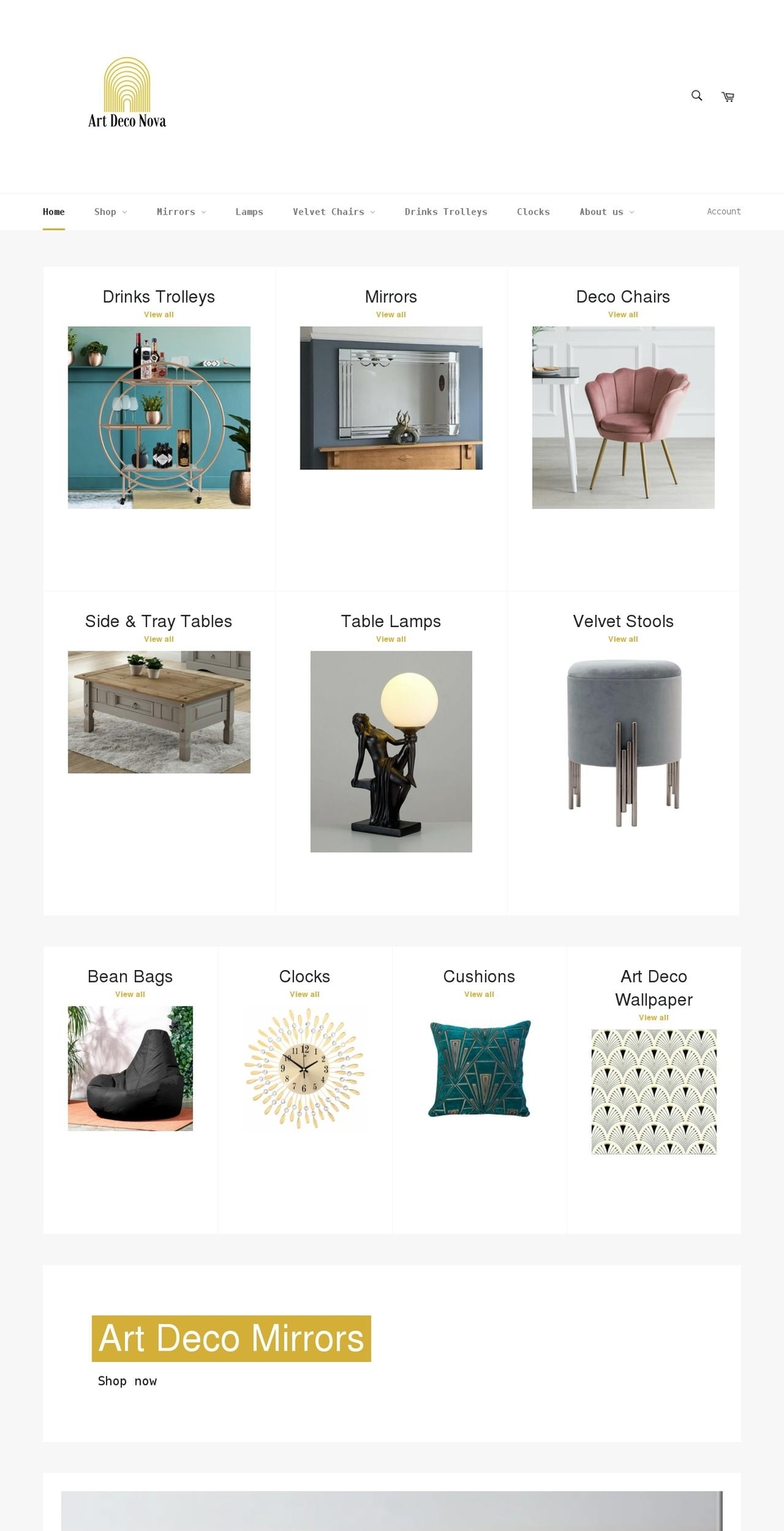 artdeconova.com shopify website screenshot