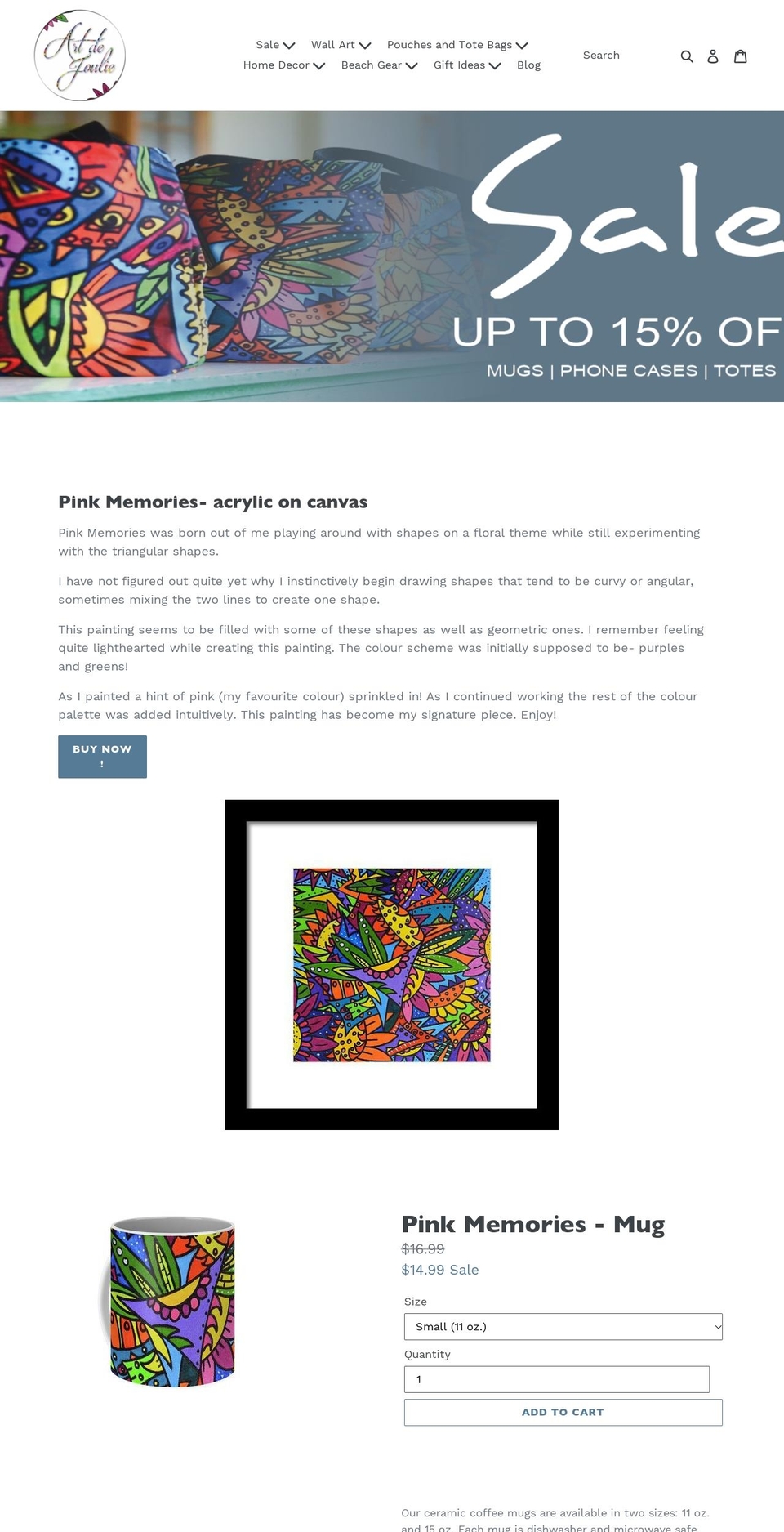 artdejoulie.com — Shopify storefront screenshot