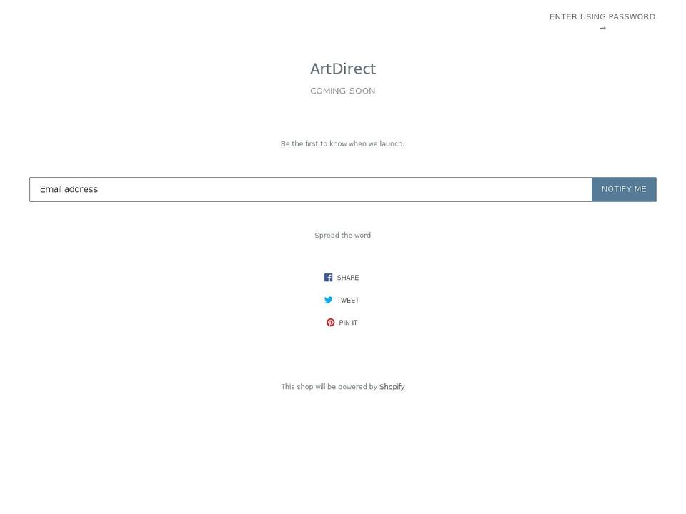 artdirect.store shopify website screenshot