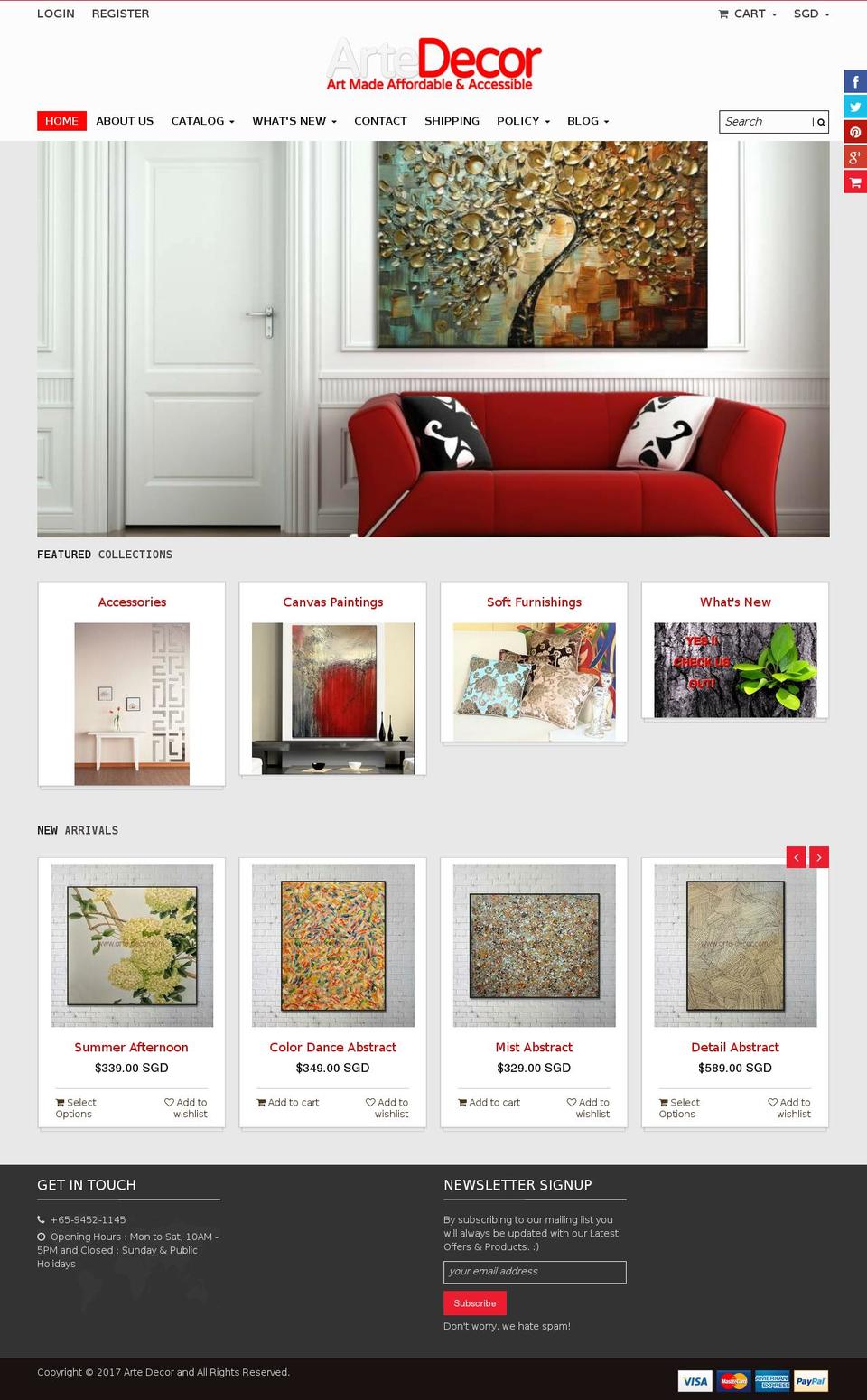 arte-decor.com shopify website screenshot