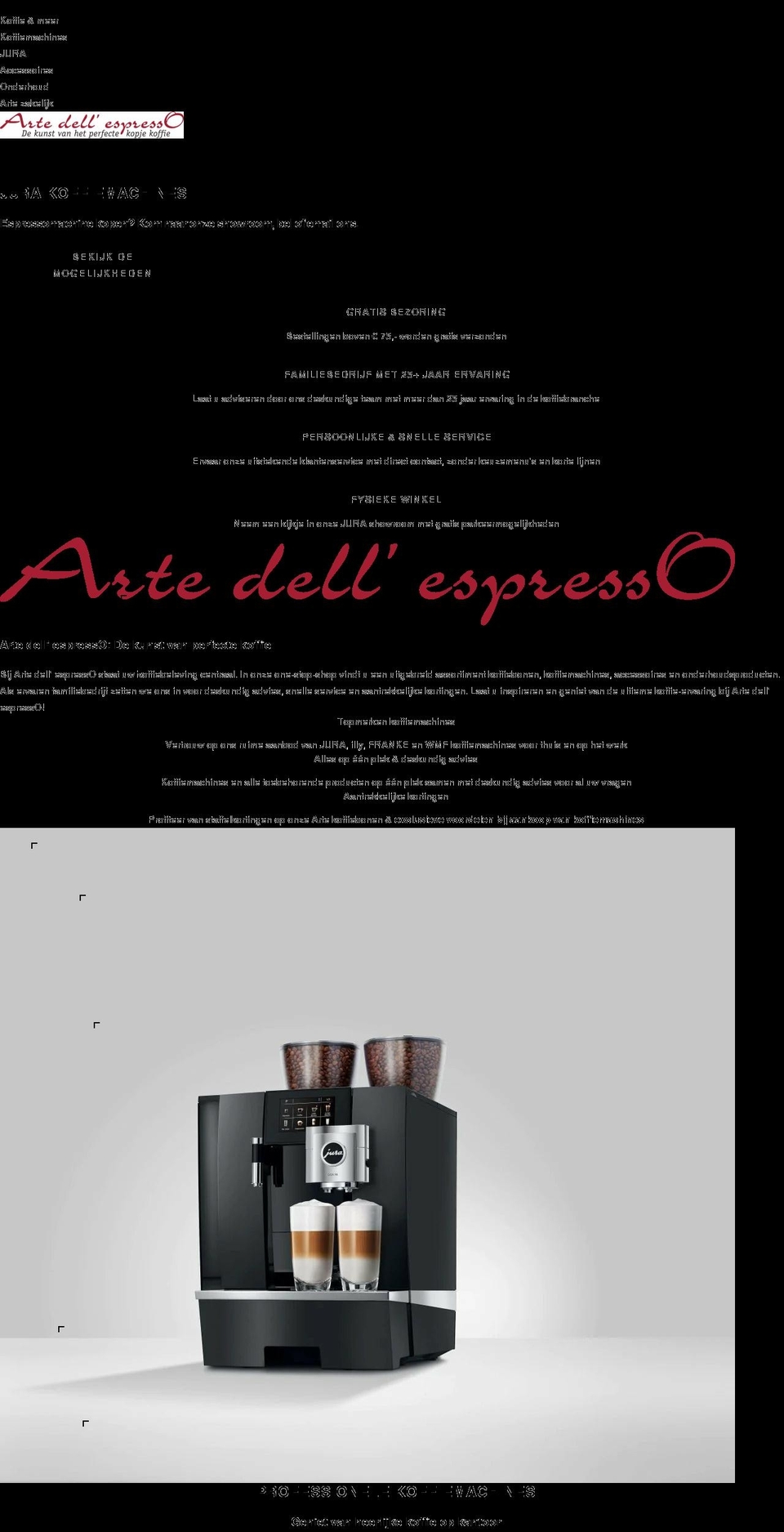 arte-dell-espresso.nl shopify website screenshot