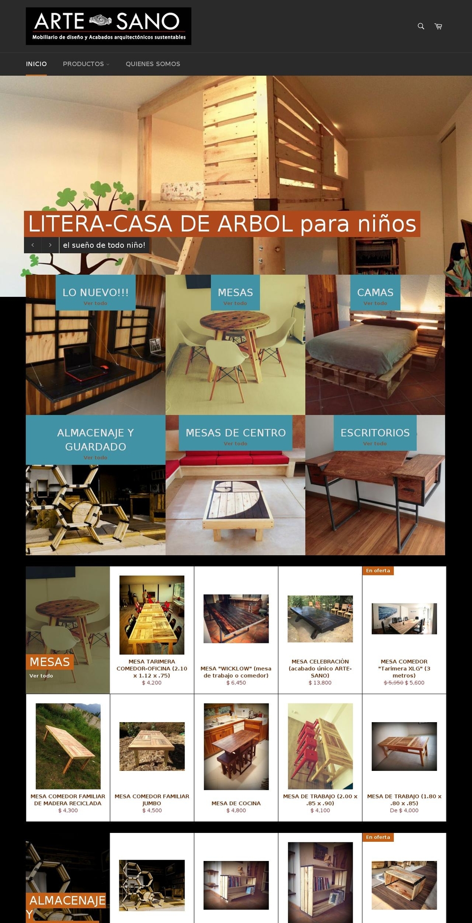 arte-sano.net shopify website screenshot