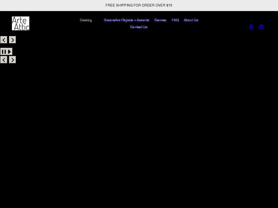 arteattic.com shopify website screenshot