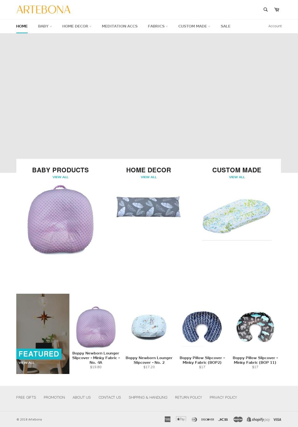 artebona.com shopify website screenshot