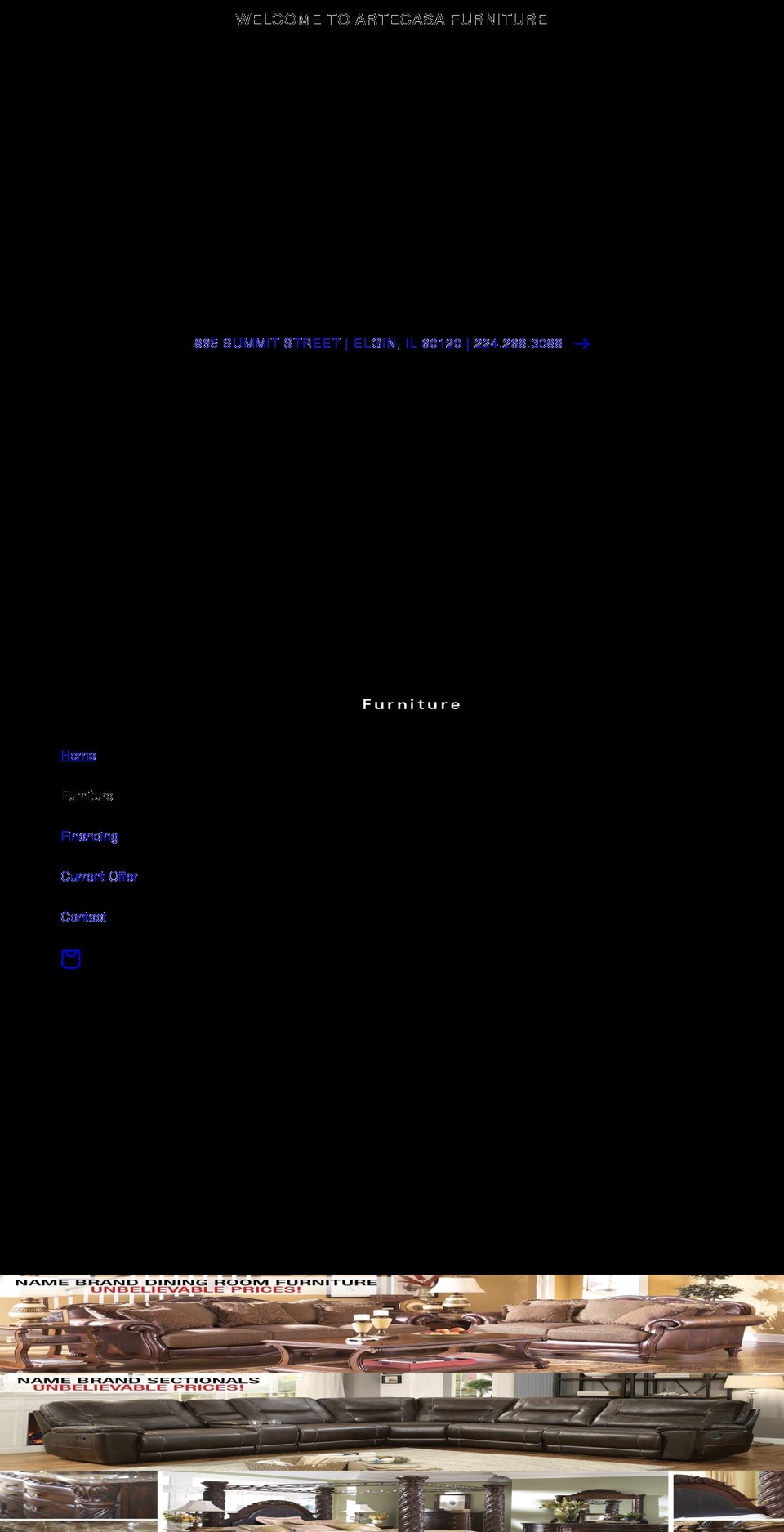 artecasafurniture.com shopify website screenshot