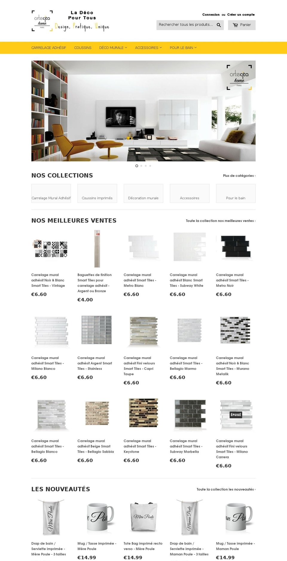 artecita-home.com shopify website screenshot