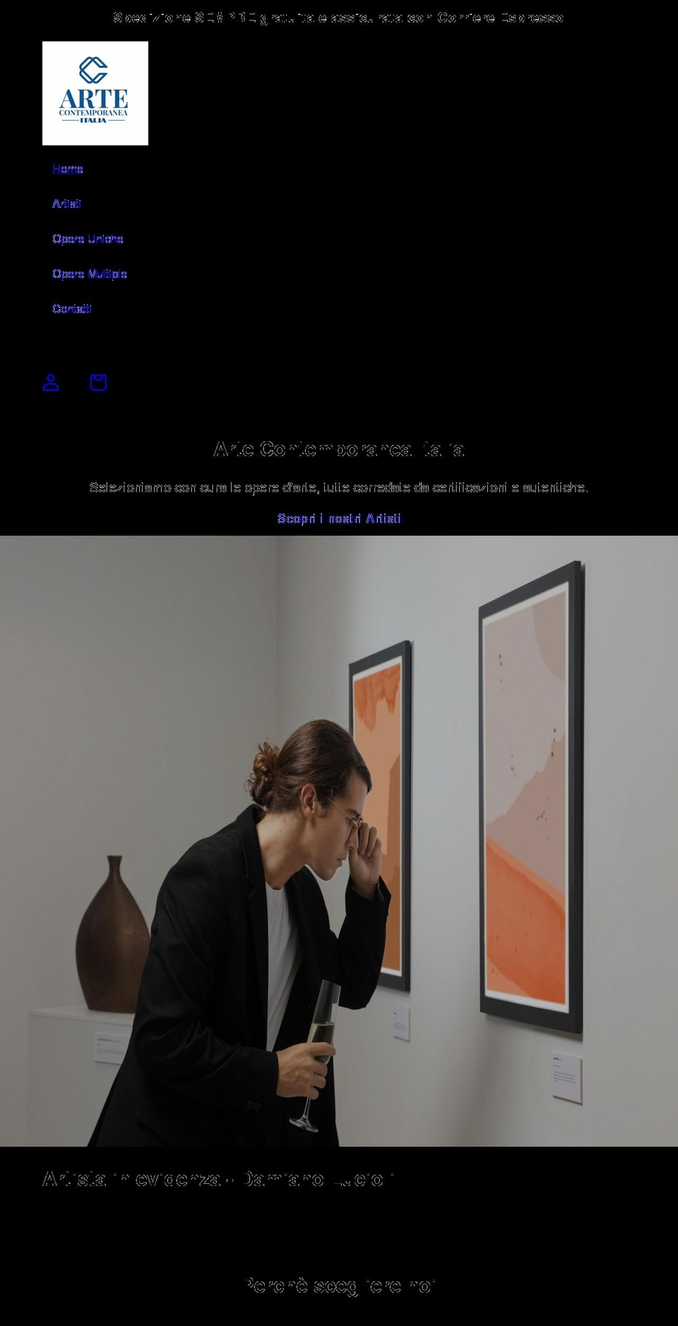 artecontemporaneaitalia.it shopify website screenshot