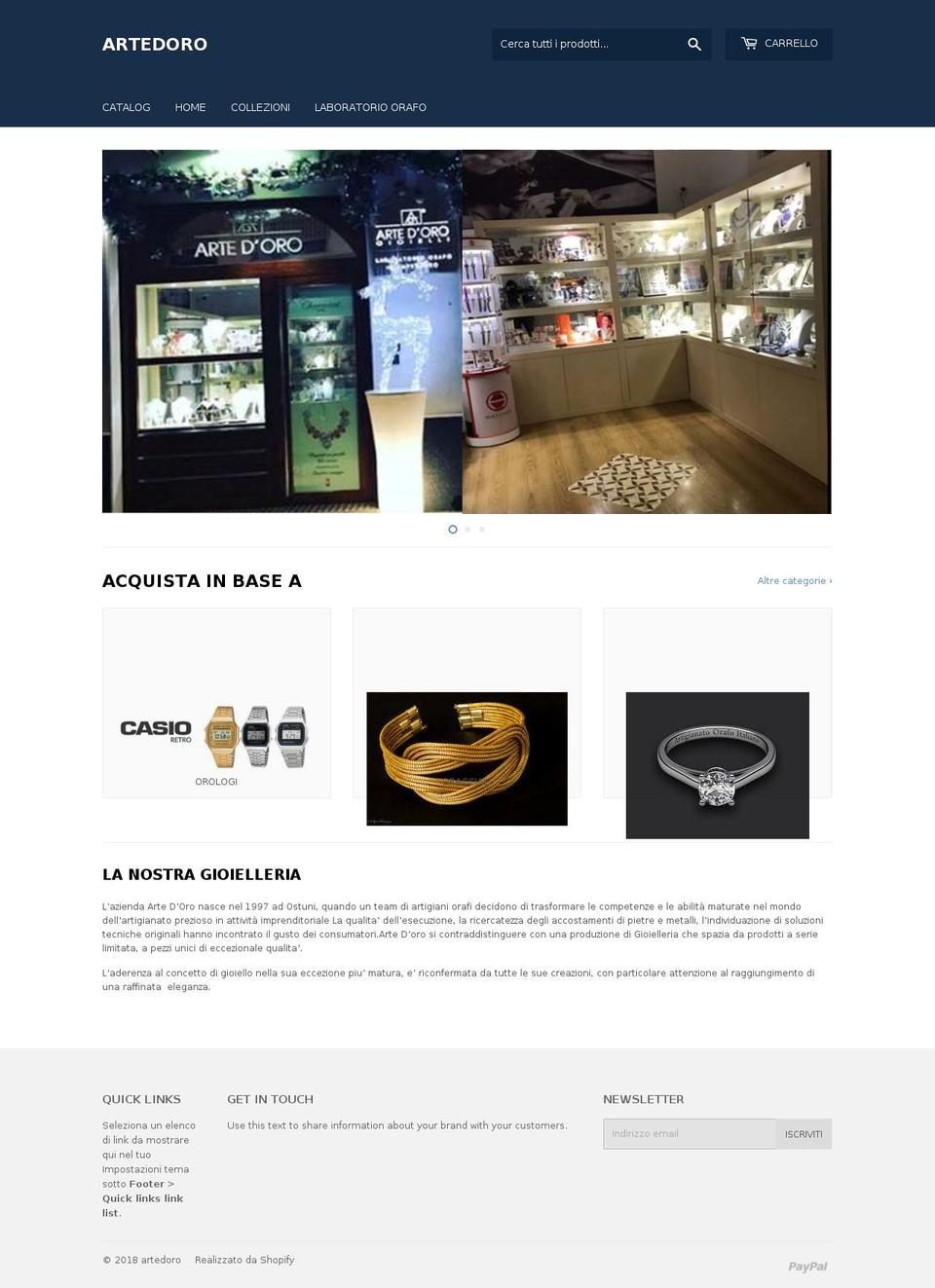 artedoro.it shopify website screenshot