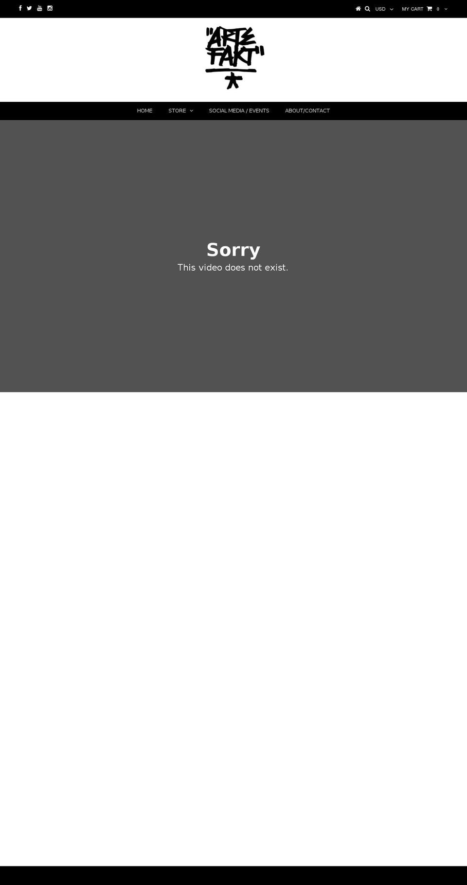 artefaktlife.com shopify website screenshot