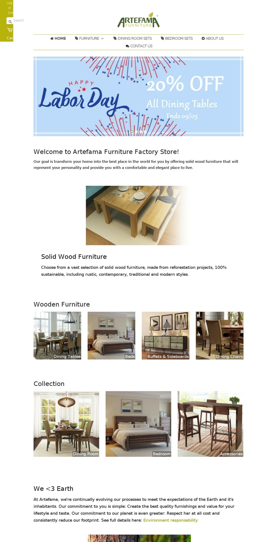 Theme 1.1 Shopify theme site example artefamafurnitureonline.com