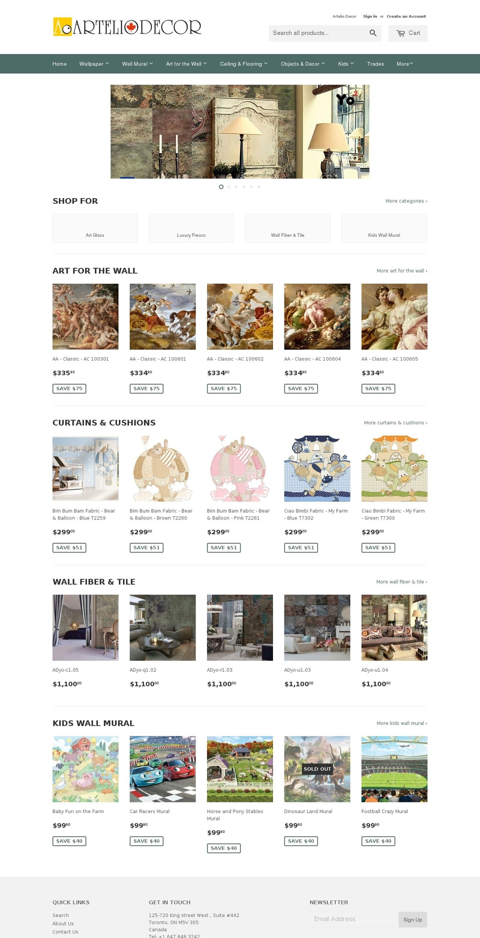 arteliodecor.com shopify website screenshot