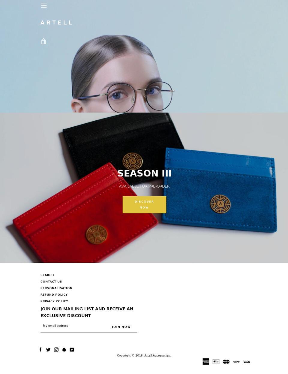 Copy of Narrative Shopify theme site example artellaccessories.com