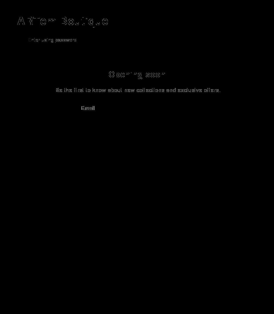 artemboutique.com shopify website screenshot