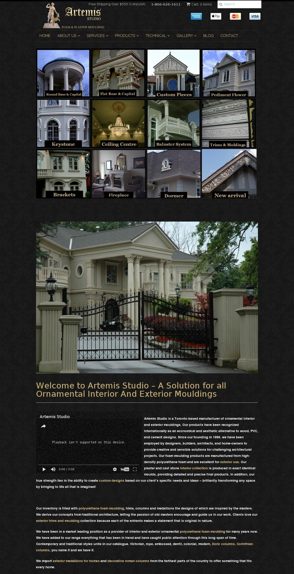 artemis-studio.com shopify website screenshot