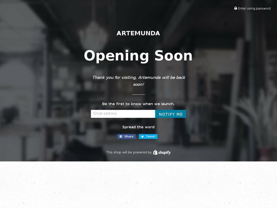 artemunda.com — Shopify storefront screenshot