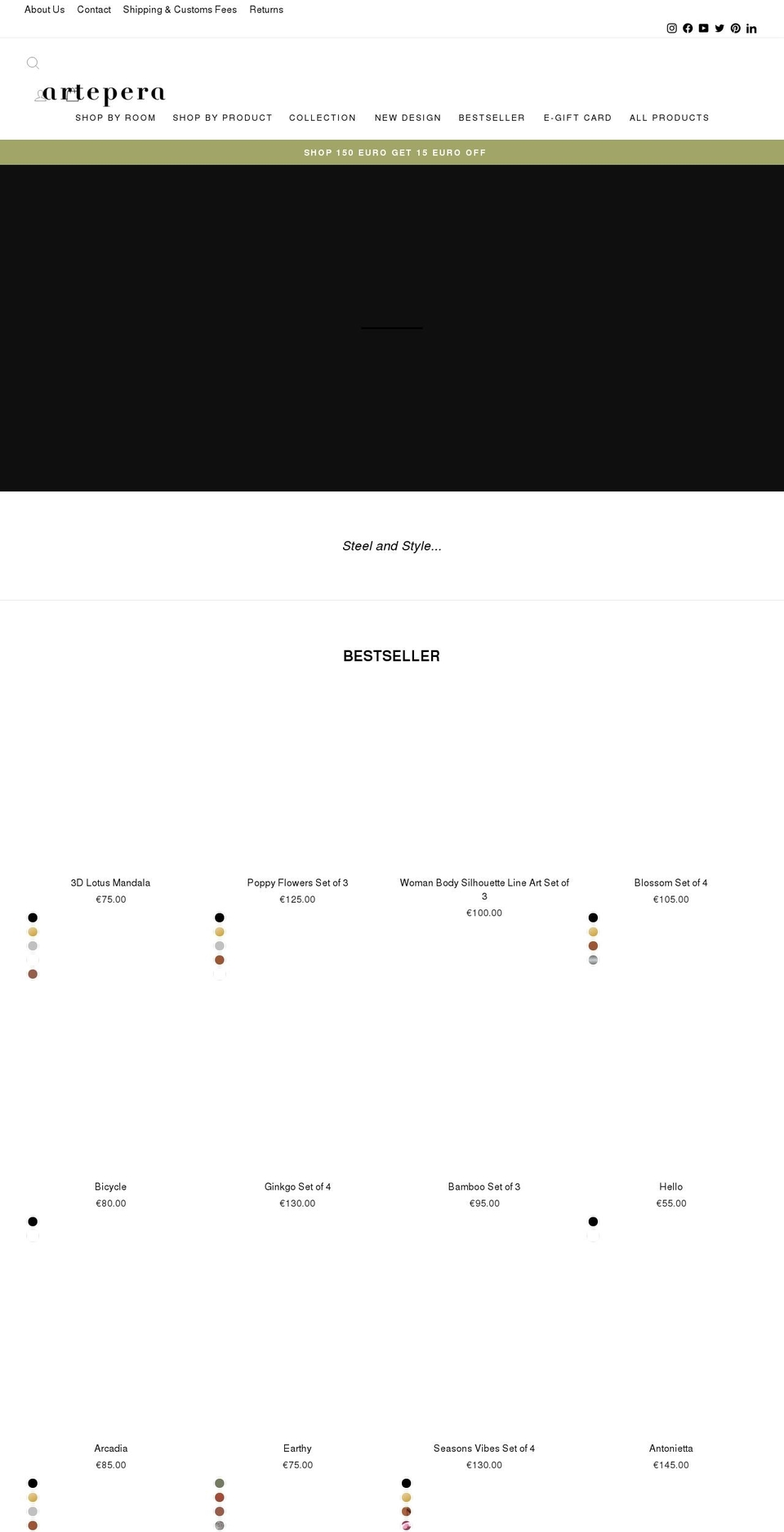 artepera.co shopify website screenshot