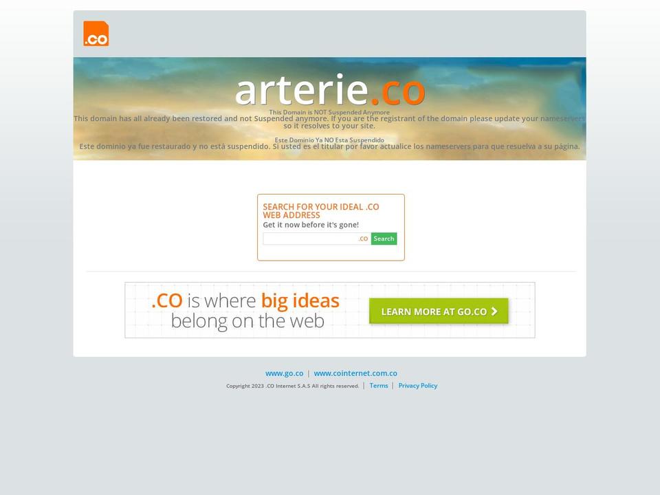 AB Shopify theme site example arterie.co