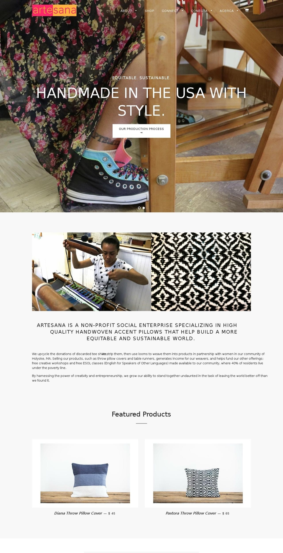 artesana.co shopify website screenshot