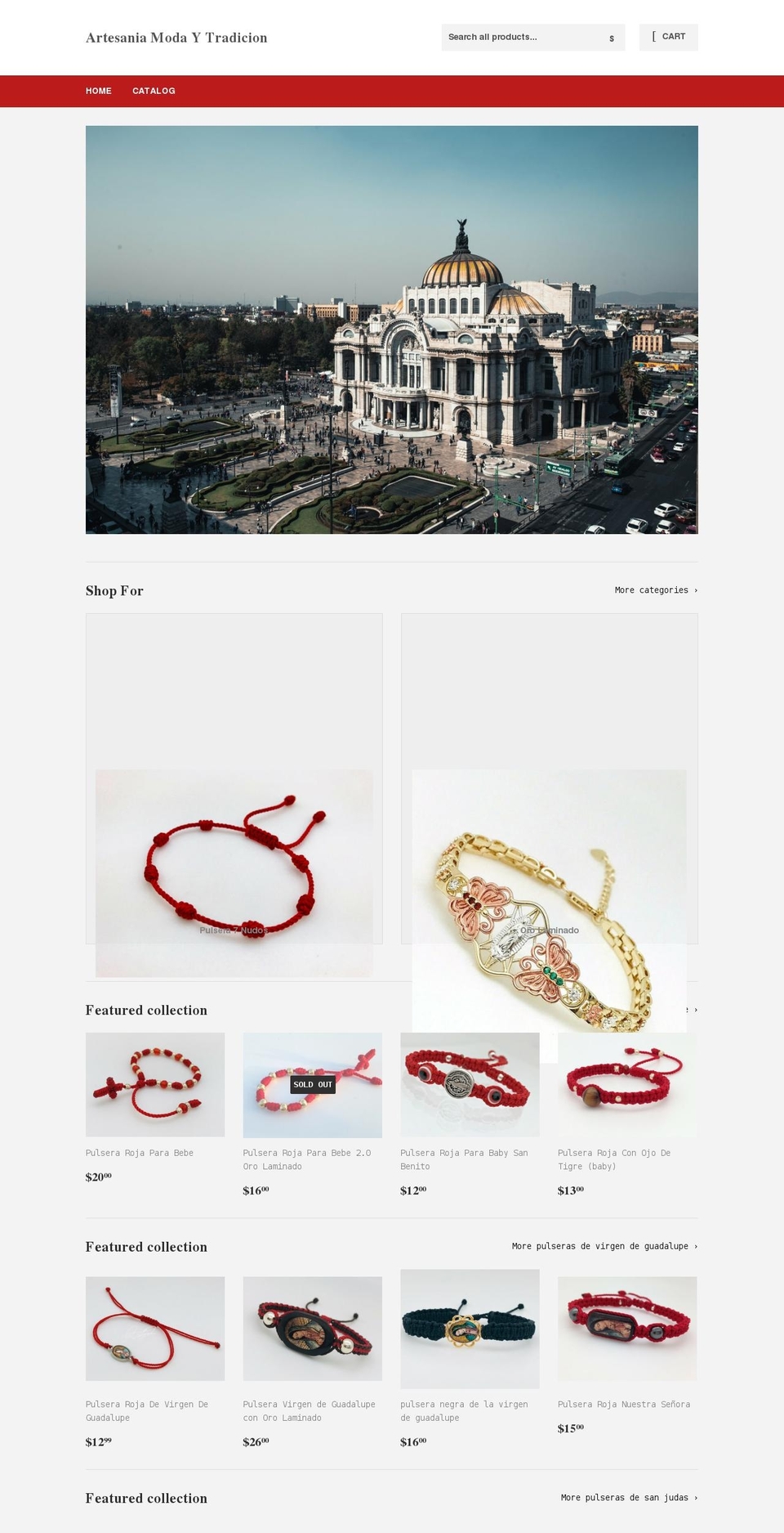 artesaniamodaytradicion.com shopify website screenshot