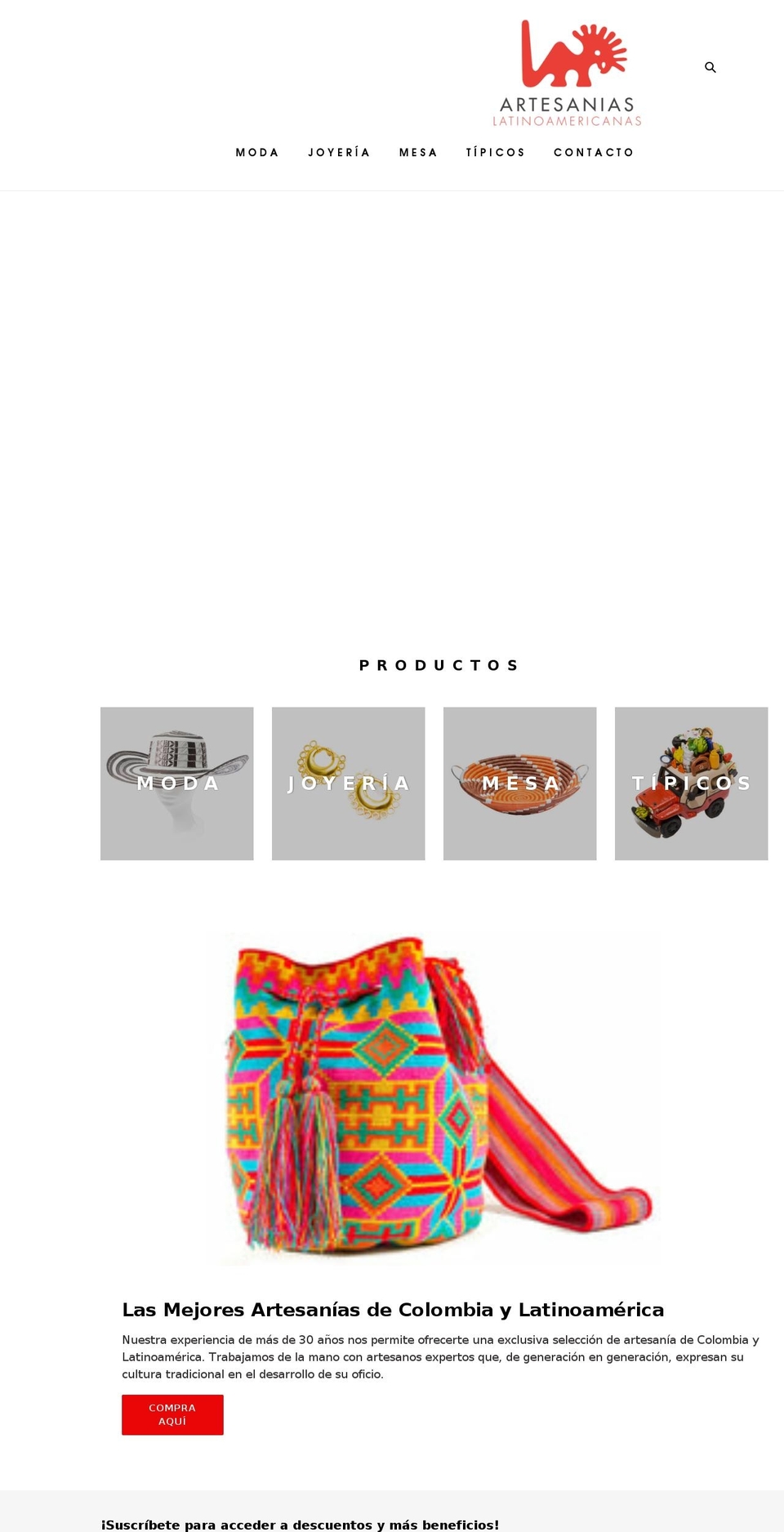 artesaniaslatam.com shopify website screenshot