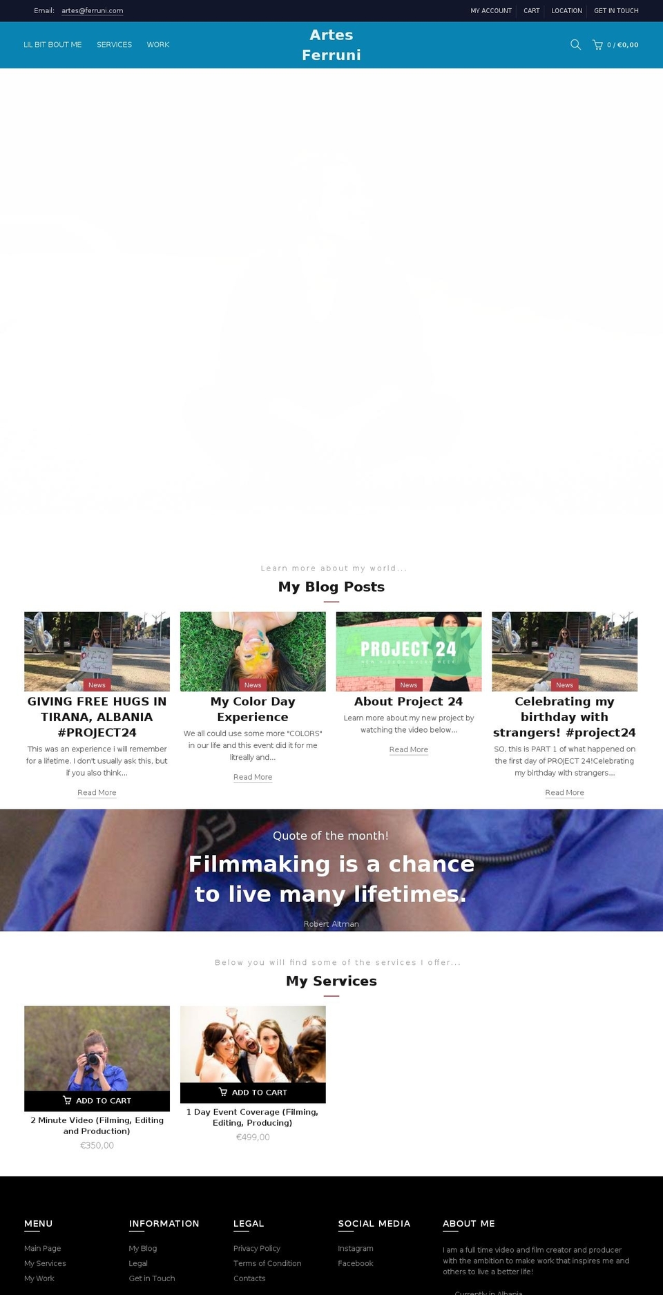 artesferruni.com — Shopify storefront screenshot