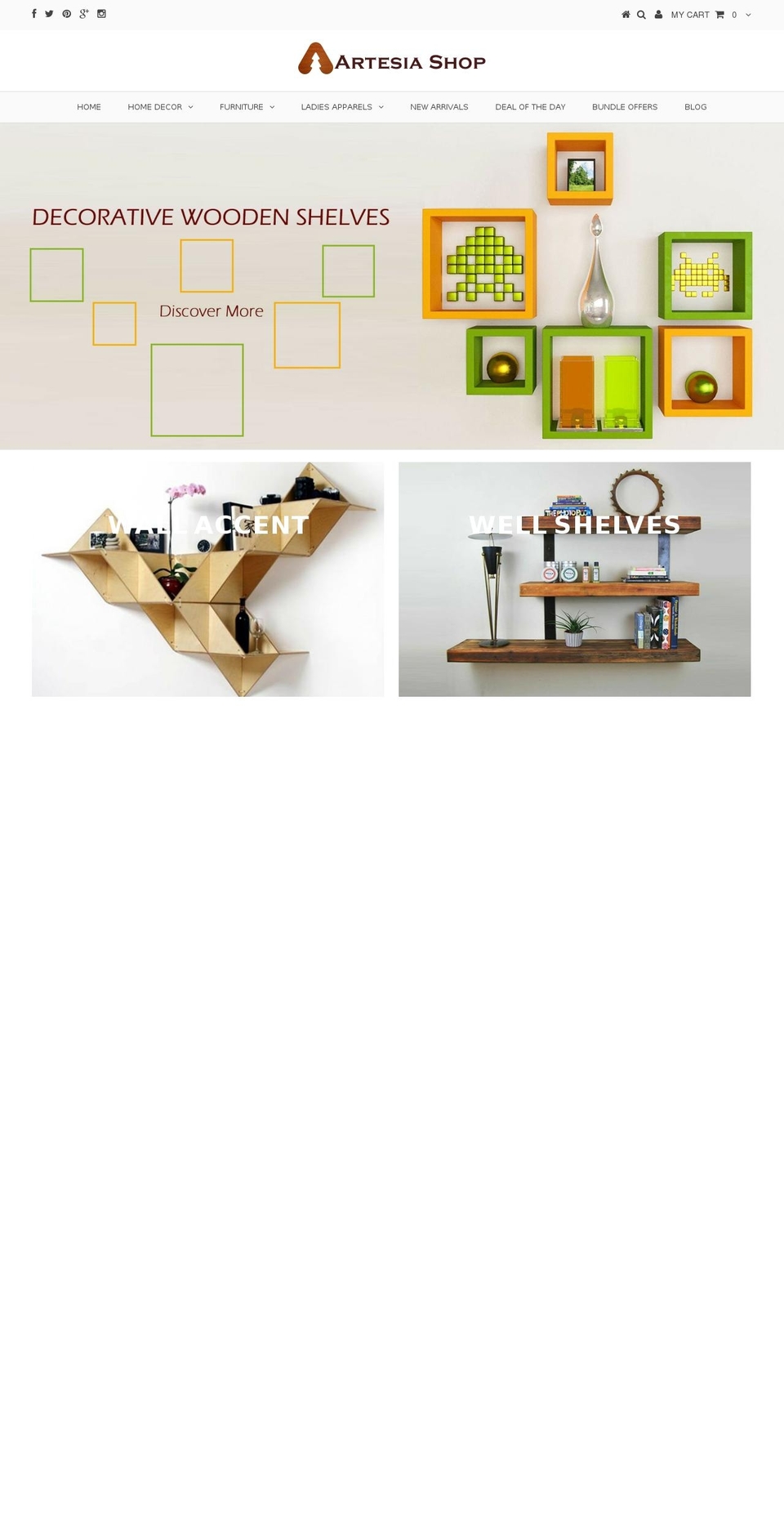 artesiashop.com shopify website screenshot