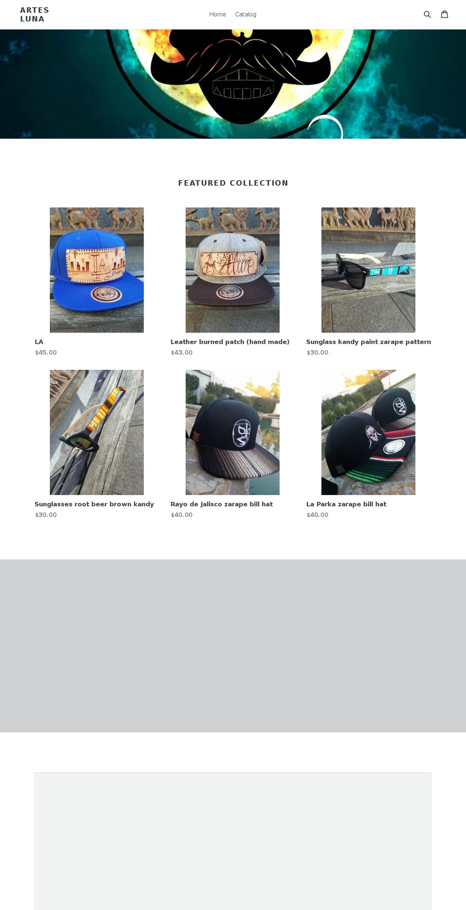 Working Progress Shopify theme site example artesluna.com