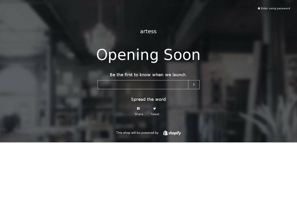 artess.co shopify website screenshot